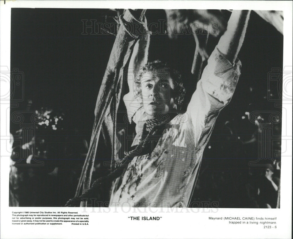 1980 Press Photo Michael Caine Actor Island Horror Thriller Movie Film - Historic Images