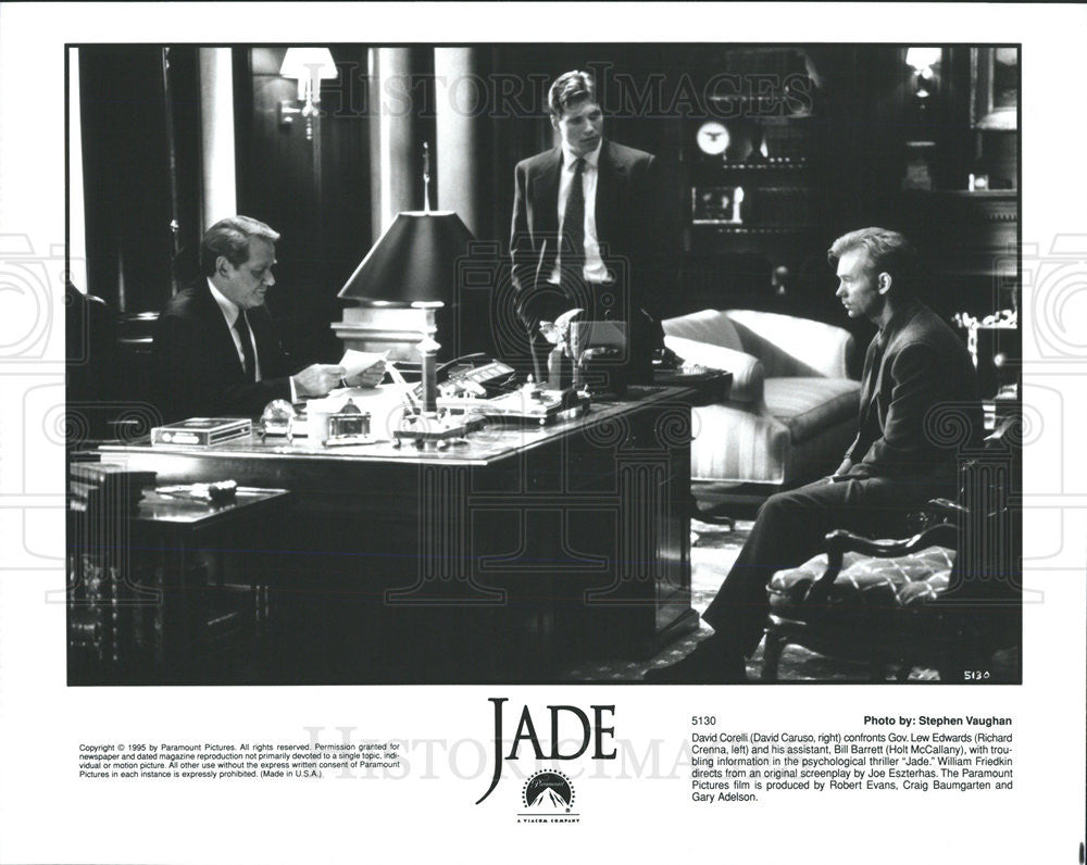 1995 Press Photo David Caruso Actor Richard Crenna Holt McCallany Jade Movie