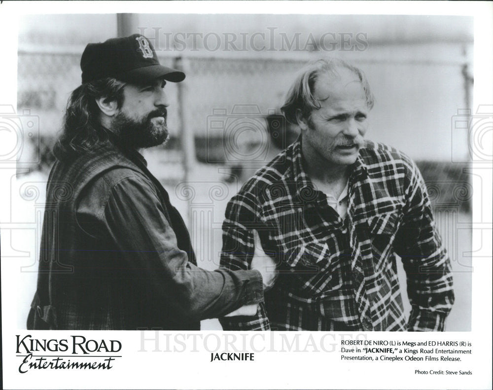 1989 Press Photo Robert De Niro Actor Ed Harris Jacknife Film Movie Scene - Historic Images