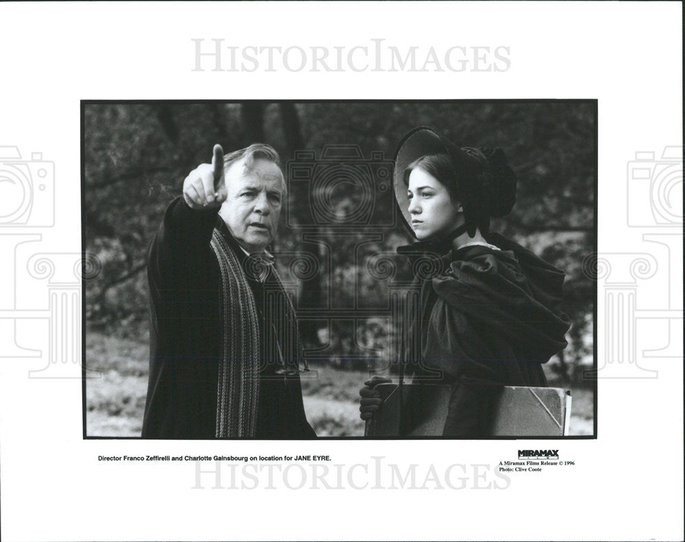 1996 Press Photo Franco Zeffirelli Director Charlotte Gainsbourg Jane Eyre Set - Historic Images