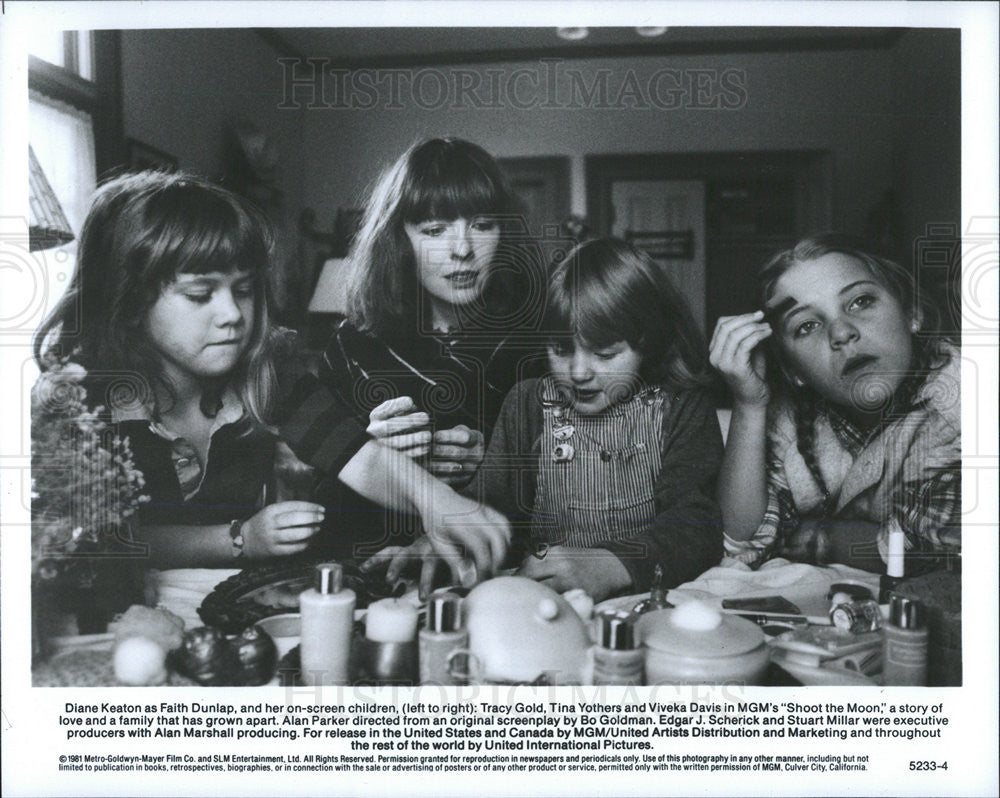 1981 Press Photo Diane Keaton, Tracy Gold, Tina Yothers &quot;Shoot The Moon&quot; - Historic Images