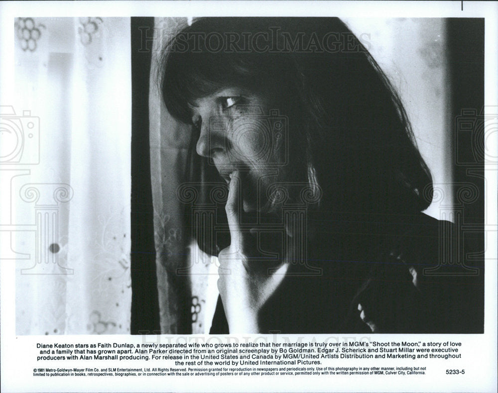 1981 Press Photo Diane Keaton Actress Shoot Moon Drama Love Story Movie Film - Historic Images