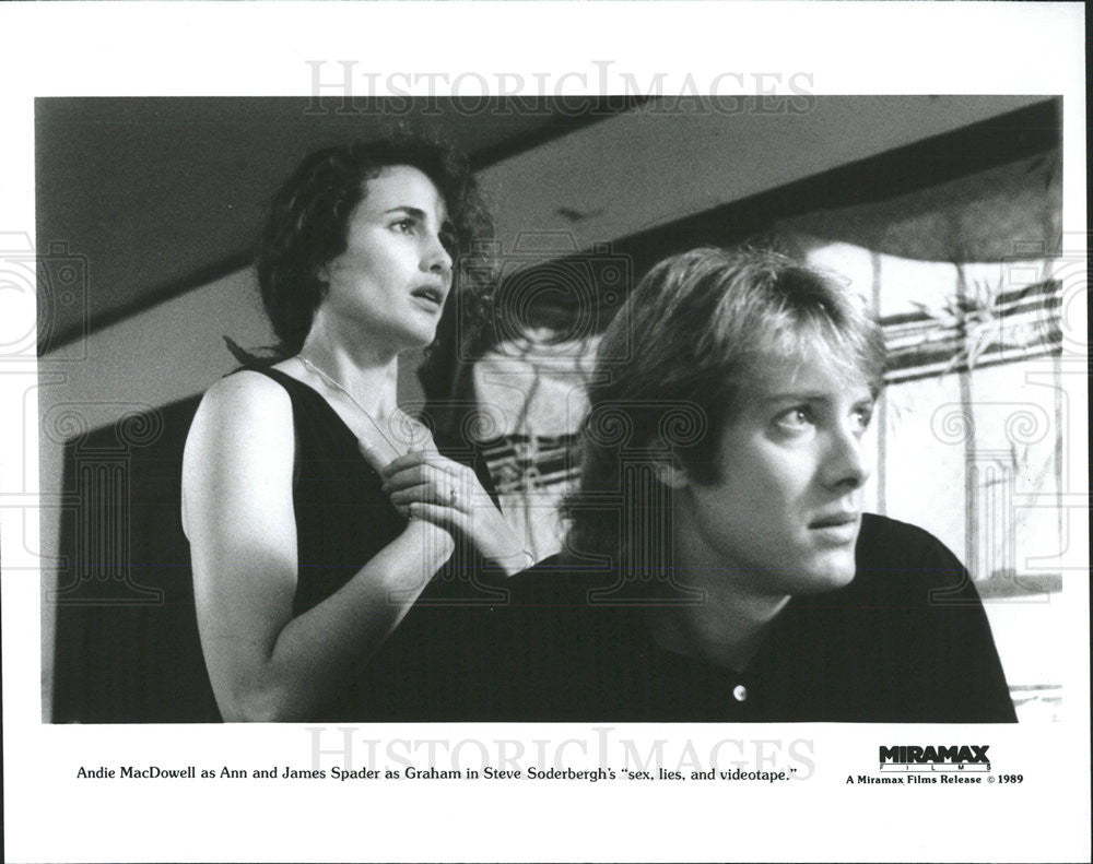 1989 Press Photo Andie MacDowell Actress James Spader Actor Sex Lies Videotape - Historic Images