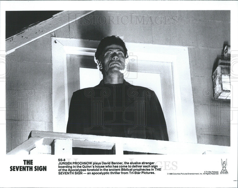 1988 Press Photo Jurgen Prochnow Actor Seventh Sign Apocalyptic Thriller Movie - Historic Images