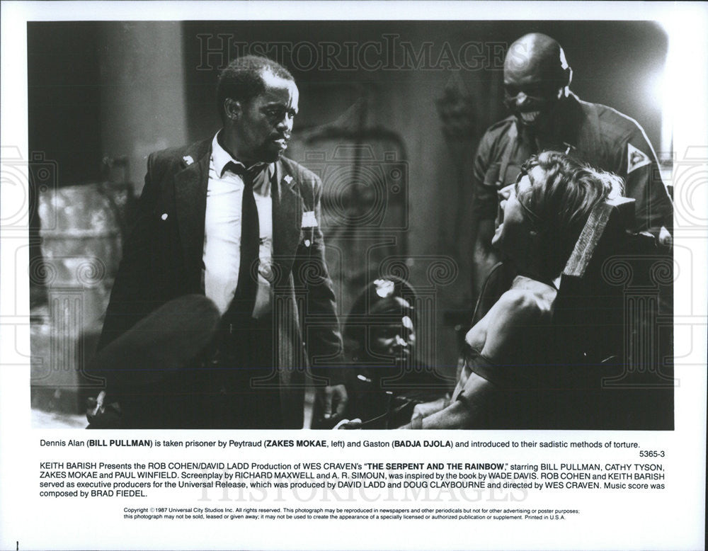 1987 Press Photo Bill Pullman, Zakes Mokae, &quot;The Serpent And The Rainbow&quot; - Historic Images