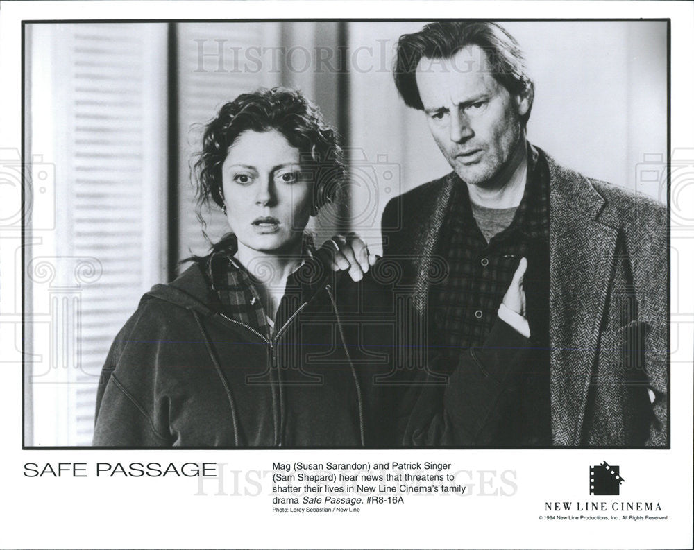 1994 Press Photo Susan Sarandon And Sam Shepard In The Drama &quot;Safe Passage&quot; - Historic Images