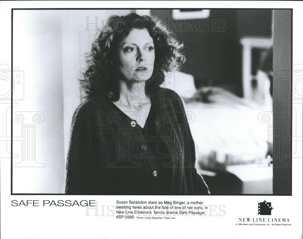 1994 Press Photo Susan Sarandon Actress Family Drama Film Safe Passage Movie - Historic Images