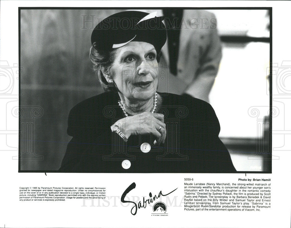 1995 Press Photo Nancy Marchand Actress Romantic Comedy Movie Film Sabrina - Historic Images