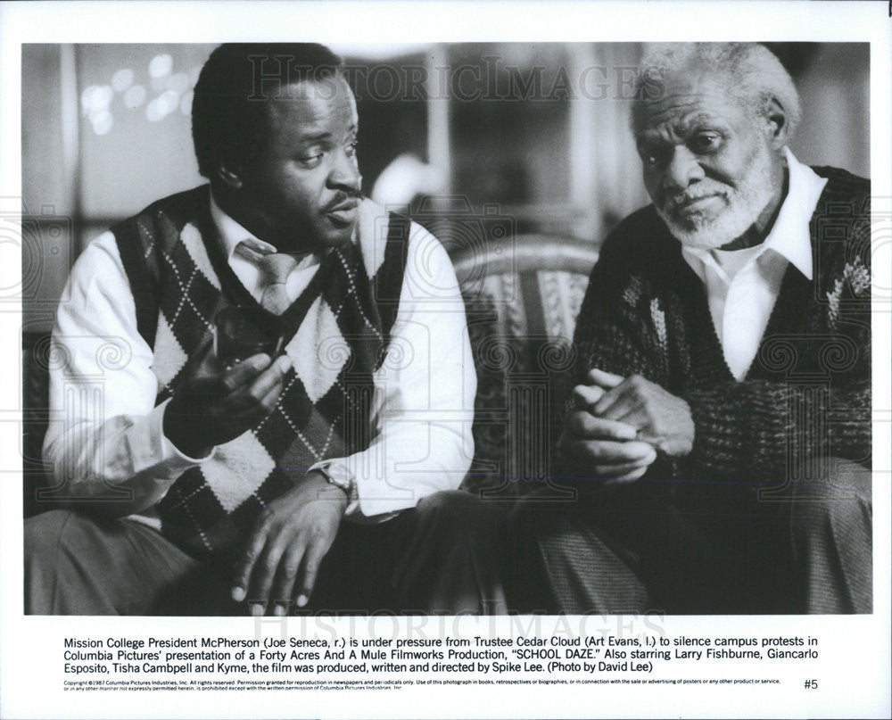 1987 Press Photo Joe Seneca &amp; Art Evans Star In &quot;School Daze&quot; - Historic Images