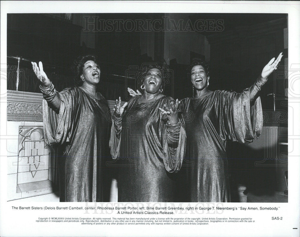 1983 Press Photo Barrett Sisters Delois Cambell Rhodessa Porter Billie Greenbey - Historic Images