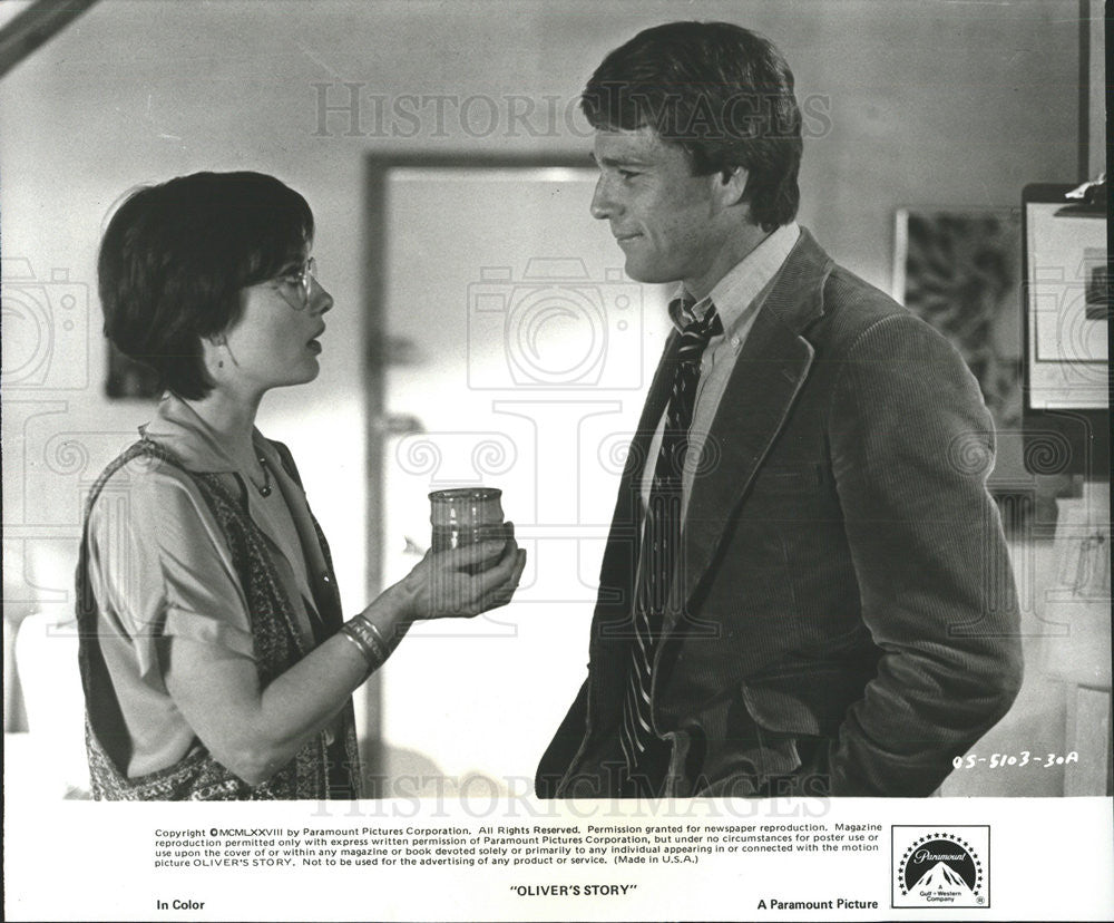 1978 Press Photo Ryan O&#39;Neal Actor Nicola Pagett Actress Oliver&#39;s Story Movie - Historic Images