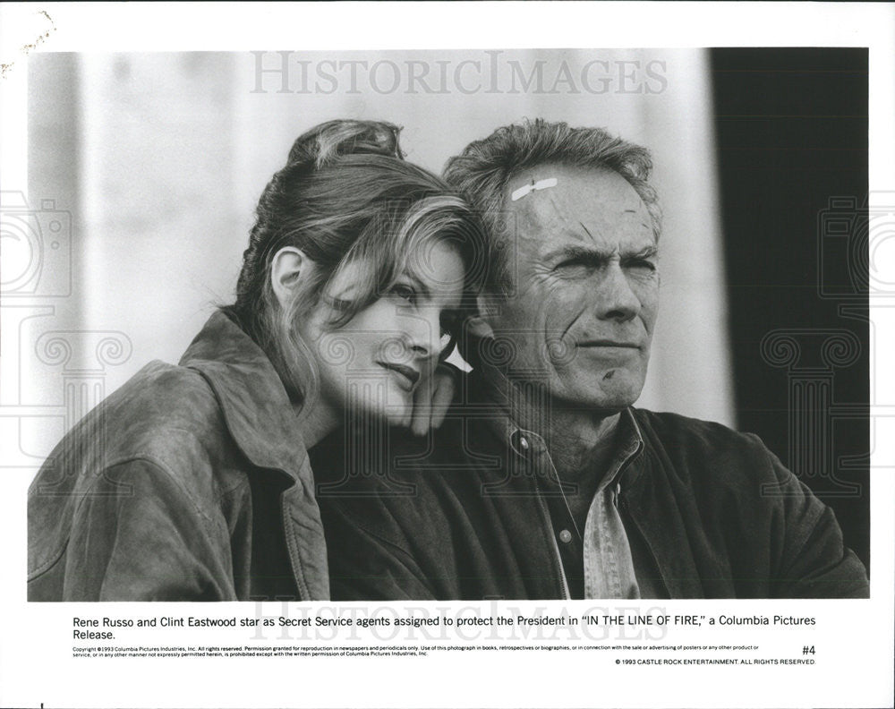 1993 Press Photo Rene Russo &amp; Clint Eastwood Star In In The Line Of Fire - Historic Images