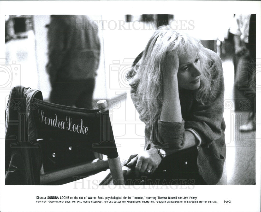 1990 Press Photo Impulse Director Sondra Locke Thriller Theresa Russell Fahey - Historic Images