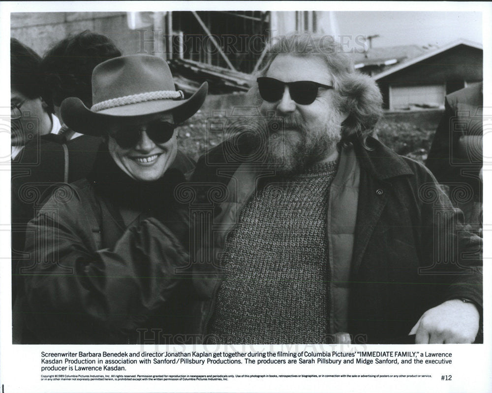 1989 Press Photo Screenwriter Barbara Benedek, Director Jonathan Kaplan - Historic Images