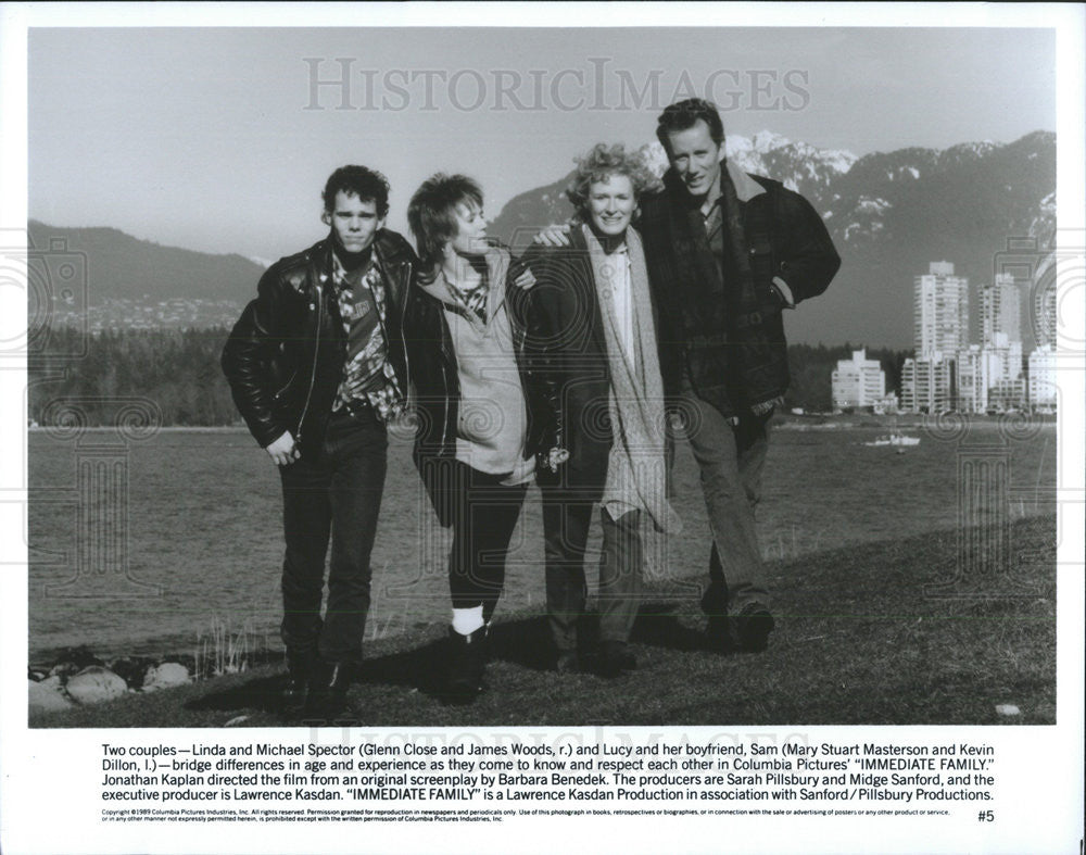 1989 Press Photo Glenn Close, James Woods, Mary Stuart Masterson, Kevin Dillon - Historic Images