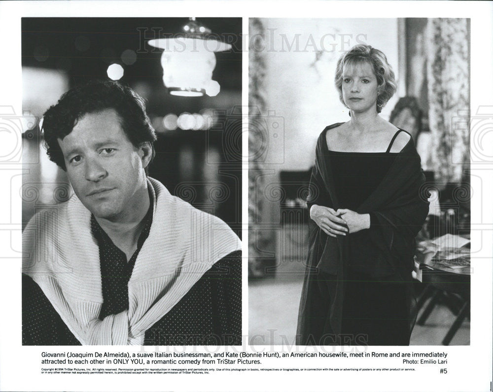 1994 Press Photo Only You Romantic Comedy Joaquim De Almeida Bonnie Hunt - Historic Images