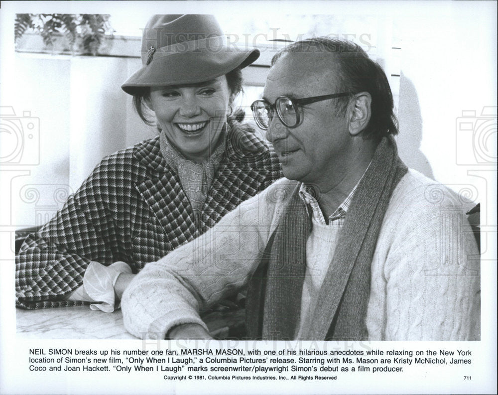 1981 Press Photo Marsha Mason and Neil Simon in &quot;Only When I Laugh&quot; - Historic Images