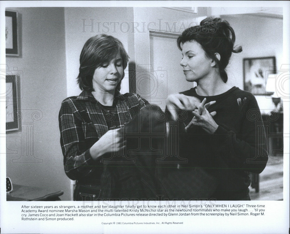 1981 Press Photo Marsha Mason and Kristy McNichol star &quot;Only When I Laugh&quot; - Historic Images