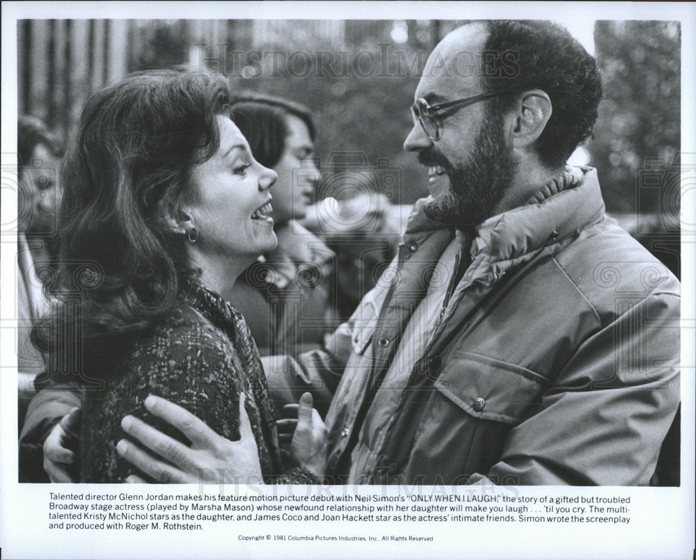 1981 Press Photo Marsha Mason and Director Glenn Jordan &quot;Only When I Laugh&quot; - Historic Images