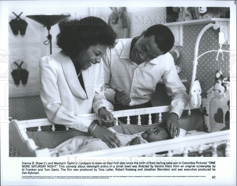 1985 Press Photo Dianne B. Shaw, Meshach Taylor in &quot;One More Saturday Night&quot; - Historic Images