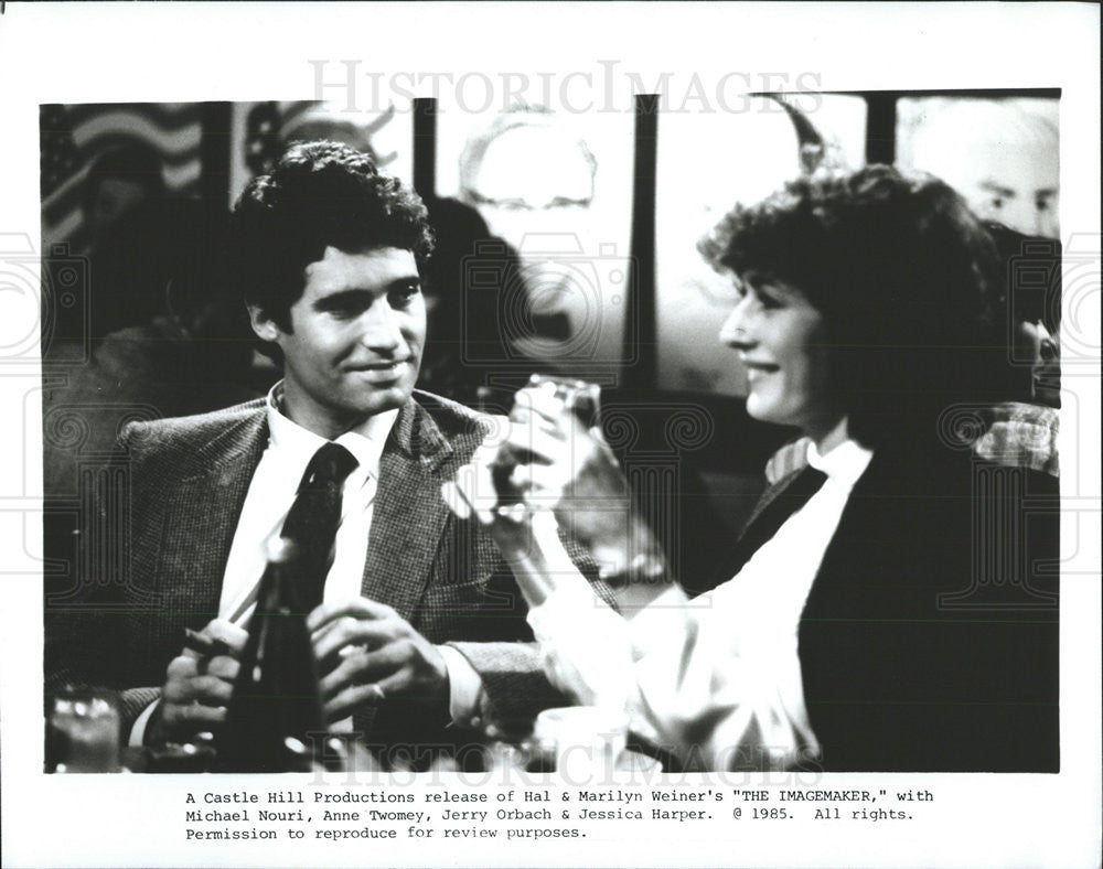 1985 Press Photo Michael Nouri, Anne Twomey &quot;The Imagemaker&quot; - Historic Images