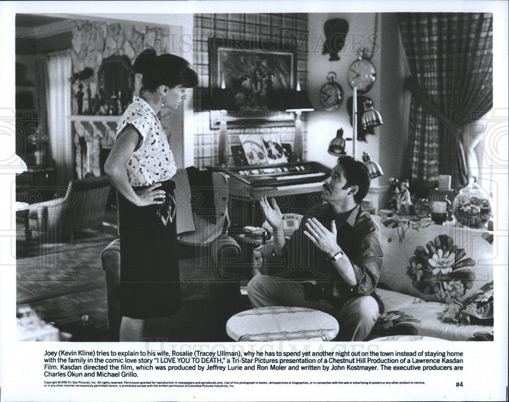 1990 Press Photo Kevin Kline and Tracey Ullman in &quot;I Love You To Death&quot; - Historic Images