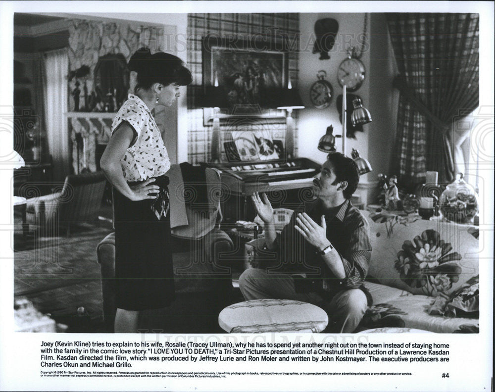 1990 Press Photo Kevin Kline, Tracey Ullman in &quot;I Love You To Death&quot; - Historic Images