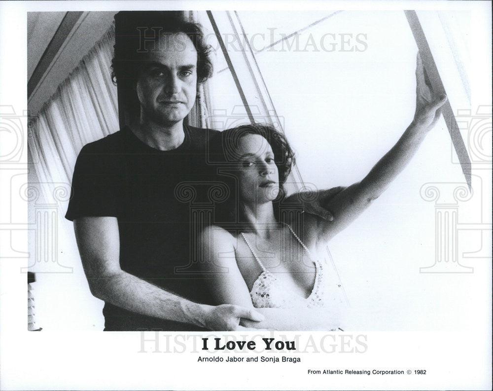 1982 Press Photo Arnoldo Jabor and Sonja Braga star in &quot;I Love You&quot; - Historic Images