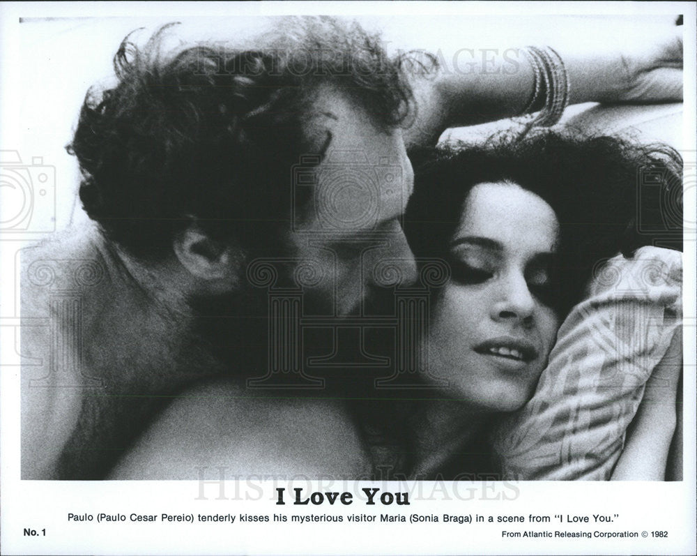 1982 Press Photo Paulo Cesar Pereio and Sonia Braga in &quot;I Love You&quot; - Historic Images