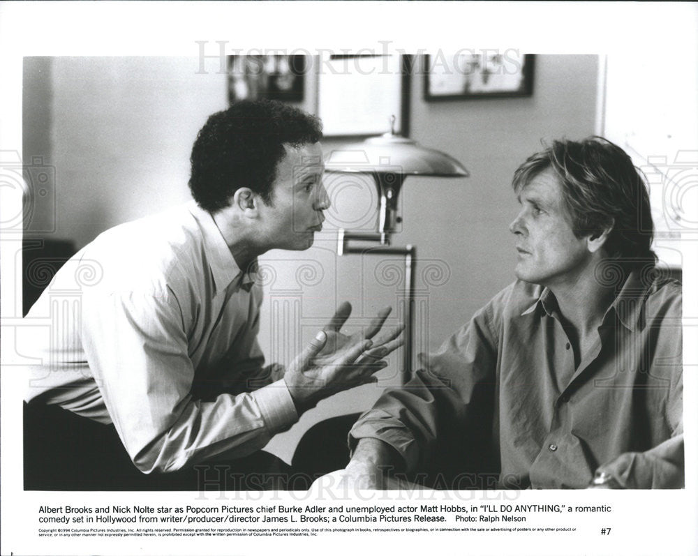 1994 Press Photo Albert Brooks and Nick Nolte in &quot; I&#39;ll Do Anything&quot; - Historic Images