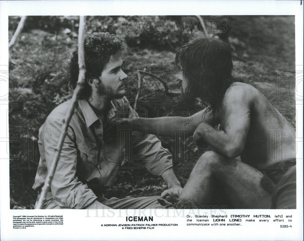 1984 Press Photo Timothy Hutton and John Lone in &quot;Iceman&quot; - Historic Images