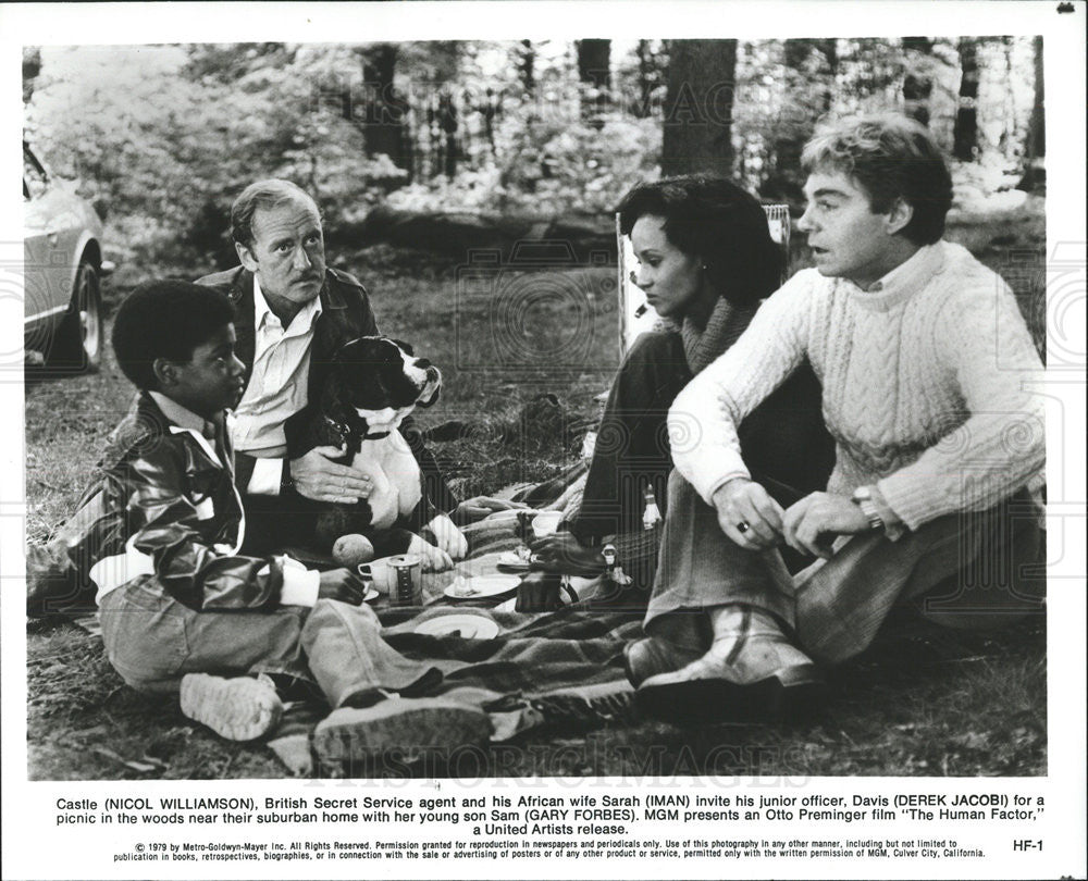 1979 Press Photo Nicol Williamson Iman Derek Jacobi Gary Forbes Actors Human - Historic Images