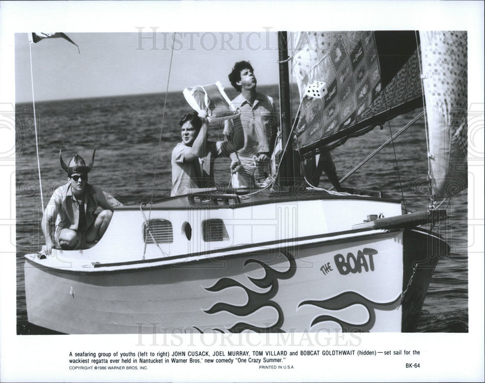 1986 Press Photo John Cusak Joel Murray Tom Villard &amp; Bobcat Goldthwait - Historic Images