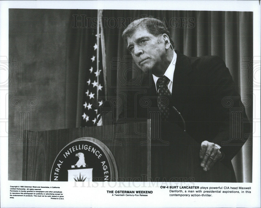 1983 Press Photo Burt Lancaster in &quot;The Osterman Weekend&quot; - Historic Images