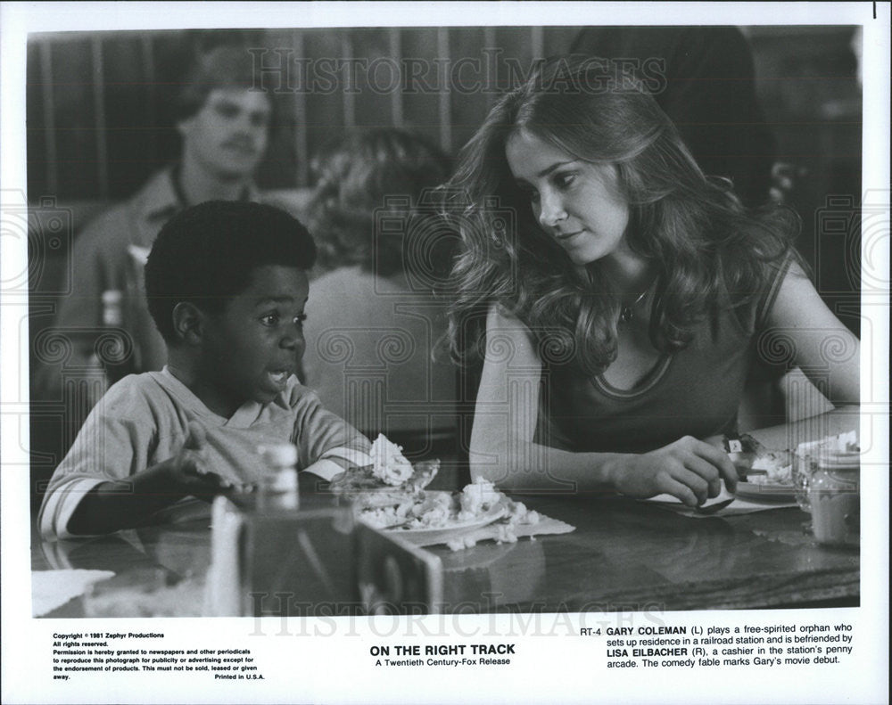 1981 Press Photo Gary Coleman &amp; Lisa Eilbacher Star In O The Right Track - Historic Images