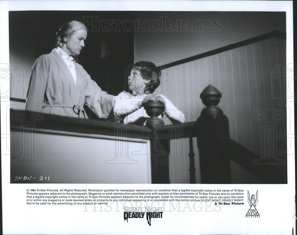 1984 Press Photo Lilyan Chauvin &amp; Danny Wagner Star In Silent Night Deadly Night - Historic Images