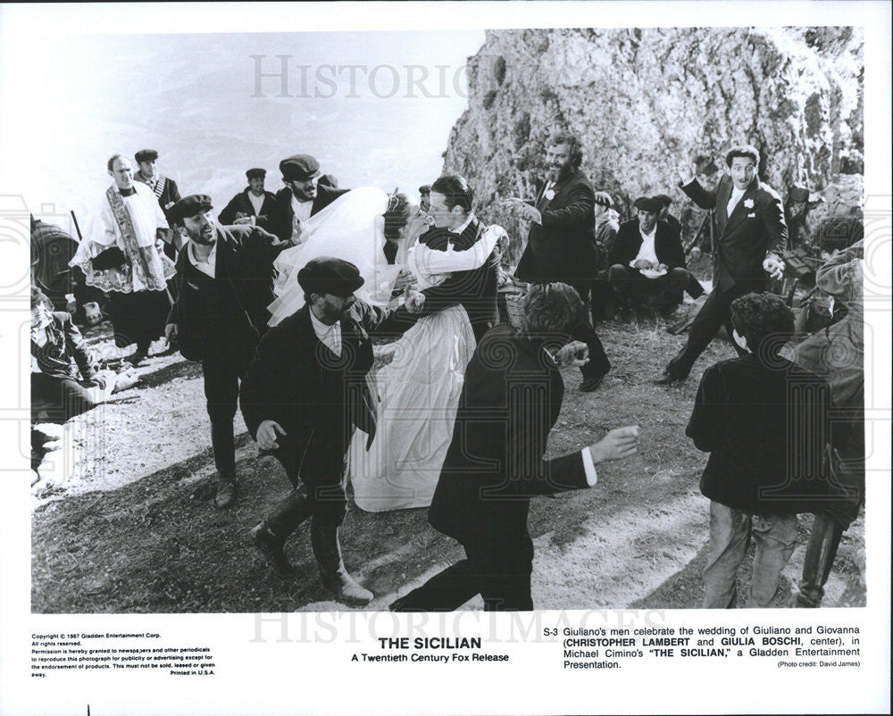 1987 Press Photo Christopher Lambert &amp; Giulia Boschi Star In The Sicilian - Historic Images