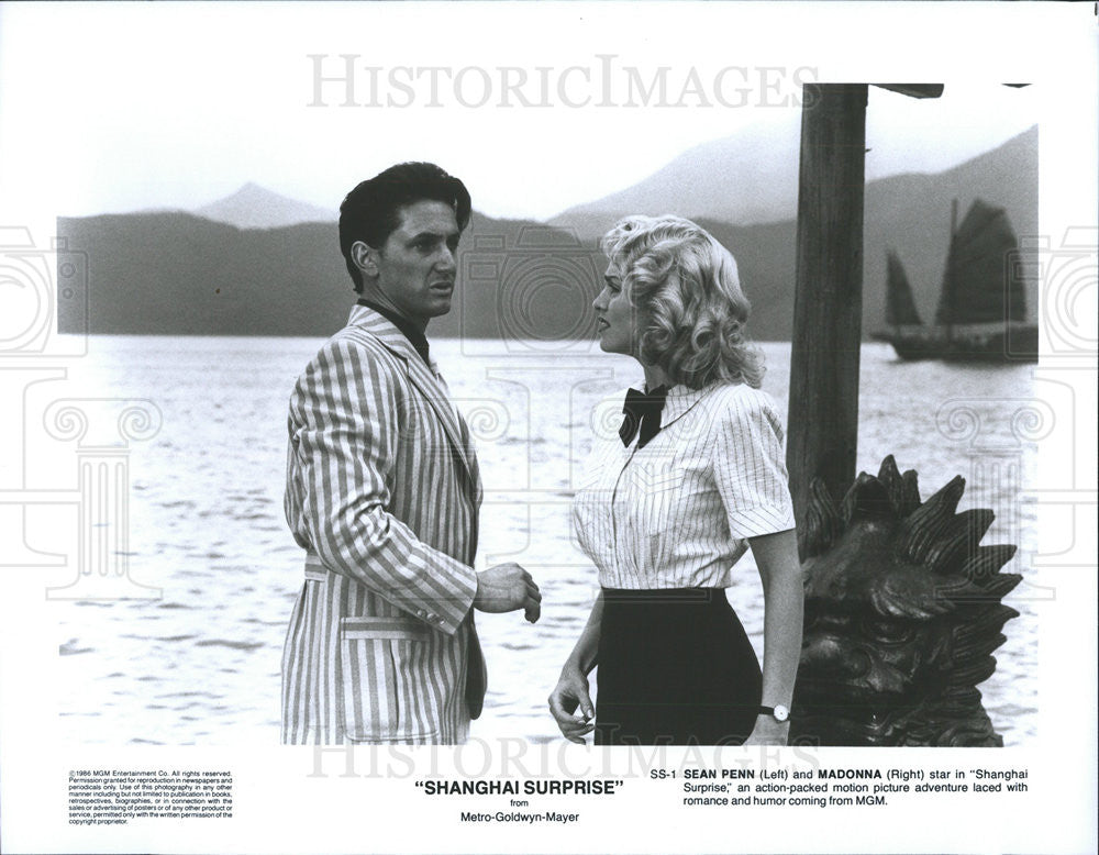 1986 Press Photo Film Shanghai Surprise Sean Penn and Madonna - Historic Images