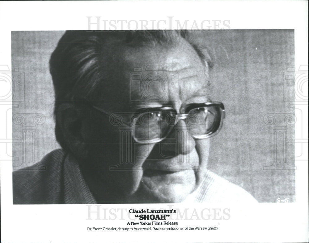 1985 Press Photo Film Shoah Director Claude Lanzmann Dr Frank Grassler - Historic Images