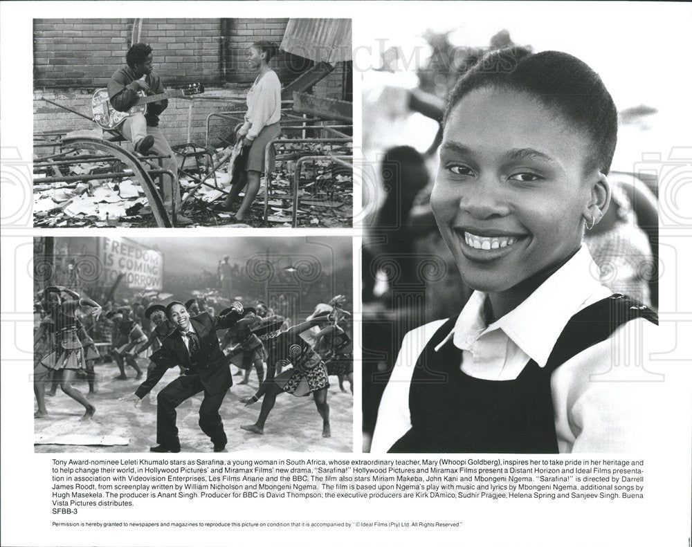 1992 Press Photo Film Sarafina Whoopi Goldberg Leleti Khumalo - Historic Images