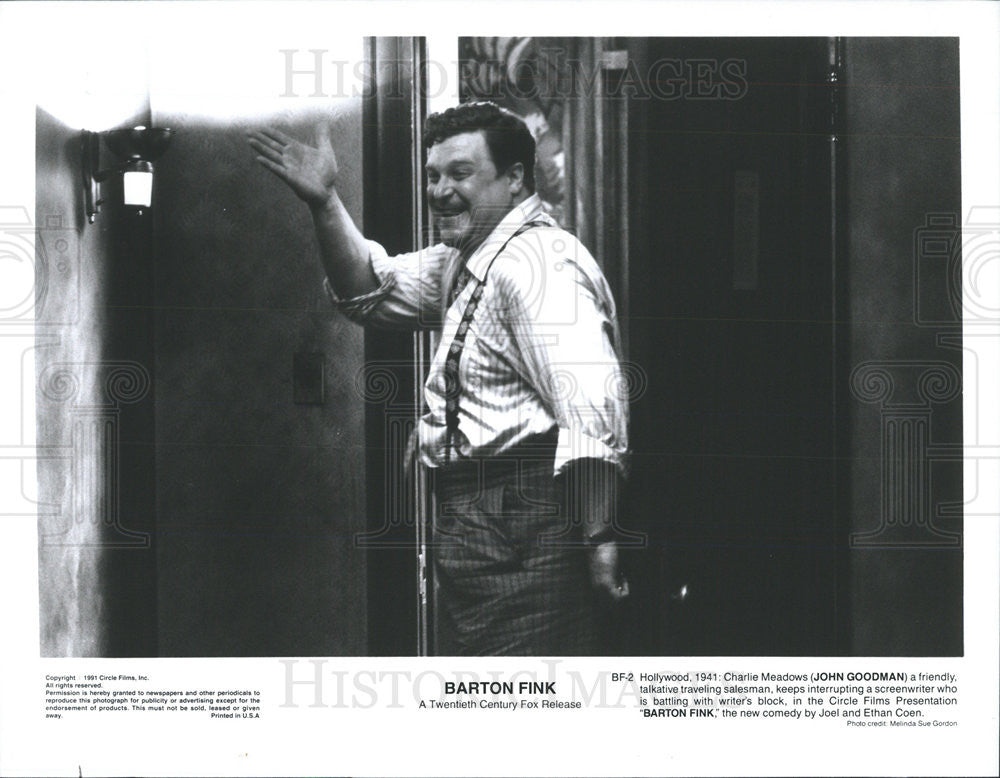 1991 Press Photo John Goodman Actor Scene Comedy Movie Film Barton Fink - Historic Images