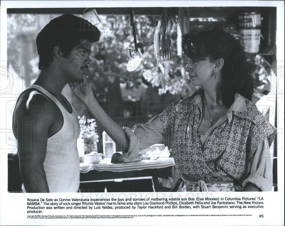 1986 Press Photo Rosana De Soto Actress Esai Morales Actor La Bamba Film Movie - Historic Images