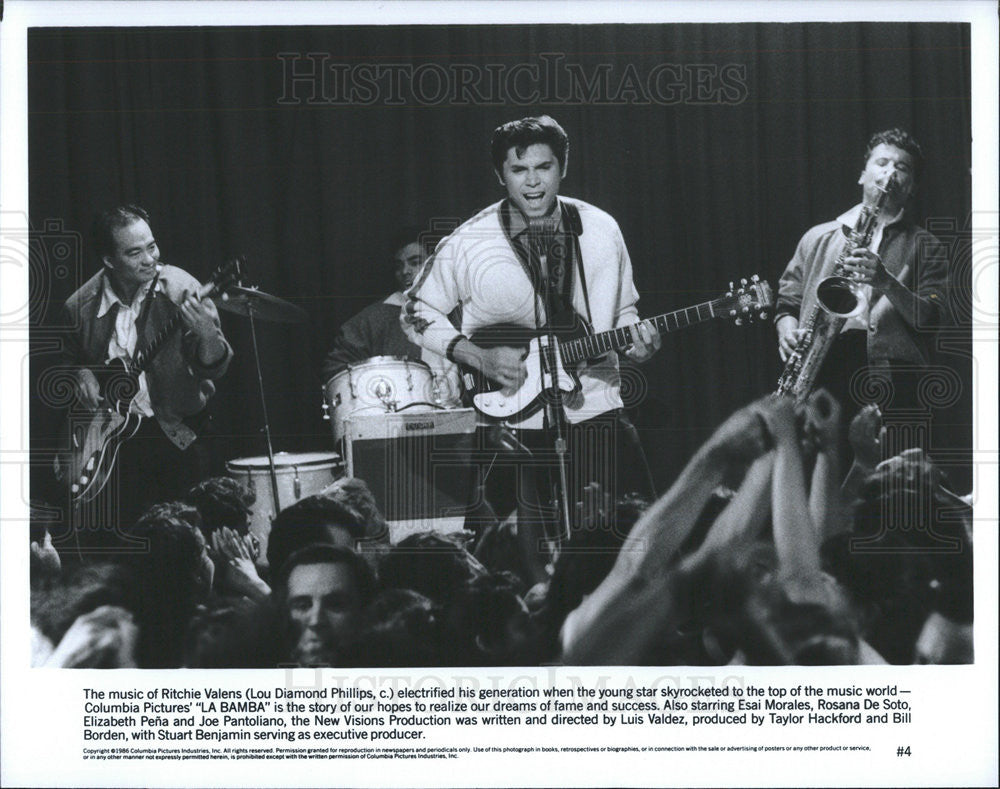 1986 Press Photo Lou Diamond Phillips Actor Ritchie Valens Story La Bamba Film - Historic Images