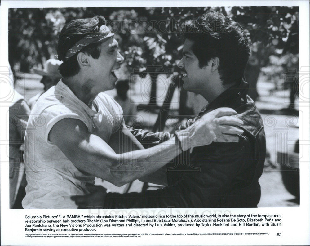 Lou Diamond Phillips Actor Esai Morales Ritchie Valens La Bamba 1986 Vintage Promo Photo Print