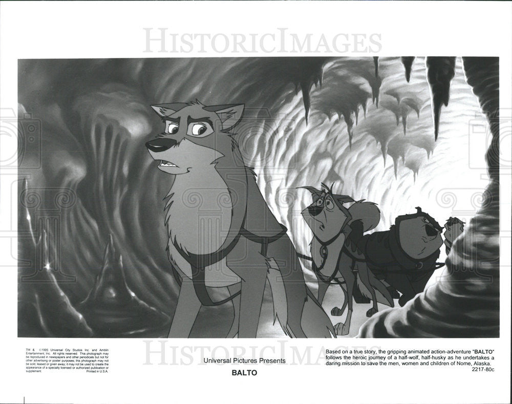 1995 Press Photo Balto animated action-adventure half-wolf half-husky Nome - Historic Images