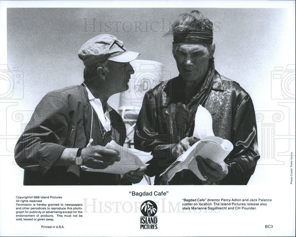 1988 Press Photo Film Bagdad Cafe Jack Palance Director Percy Adion - Historic Images