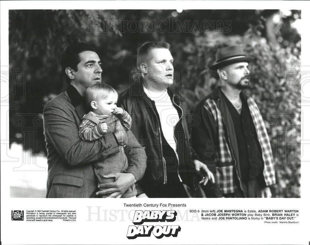 1994 Press Photo Joe Mantegna, Adam Robert Warton &quot;Baby&#39;s Day Out&quot; - Historic Images