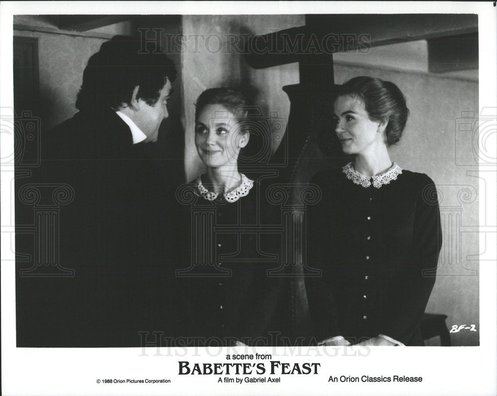 1988 Press Photo Jean-Phillippe Lafont, Hanne Stensgard In Babette&#39;s Feast&quot; - Historic Images