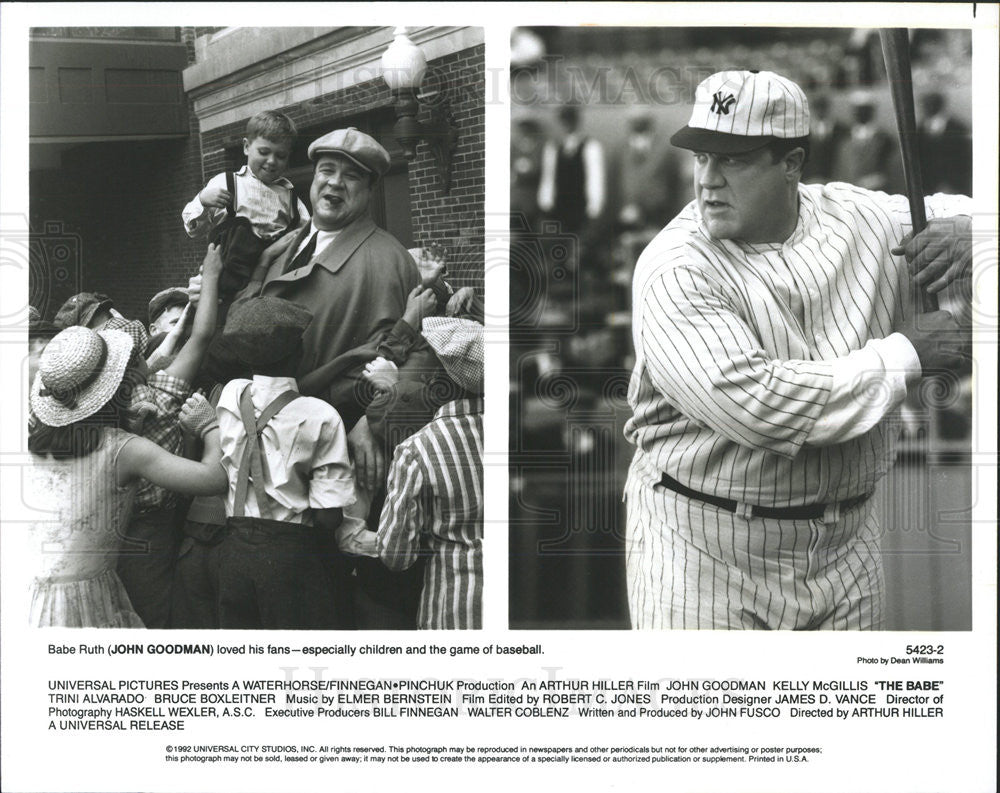 1992 Press Photo The Babe John Goodman George Herman the Babe Ruth - Historic Images