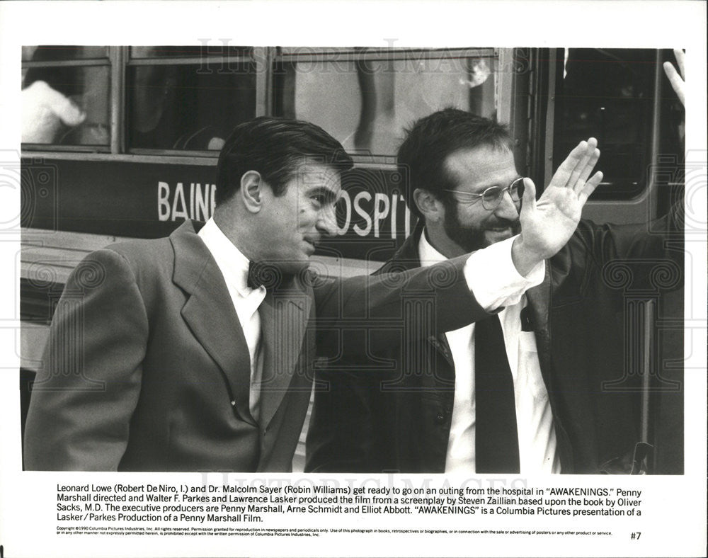 1990 Press Photo Robin Williams &amp; Robert DeNiro Star In Awakenings - Historic Images